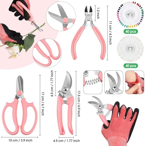 207 Pcs Floral Arrangement Kit in Pink for Weddings, Bouquets and DIY