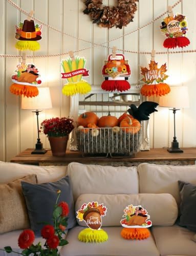 Thanksgiving Table Decorations, Fall Harvest Honeycomb Centerpieces