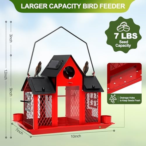 Solar Bird Feeders for Outdoors Hanging, Bird Houses for Outside