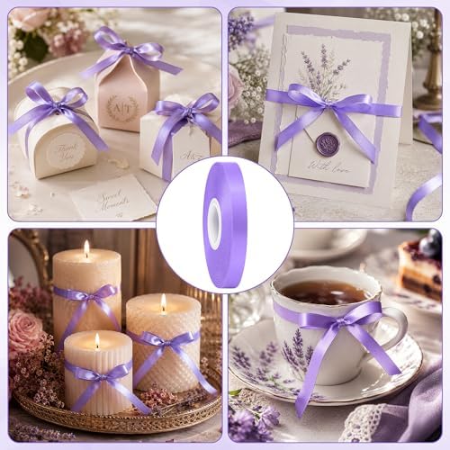 3/8In 30Yards Thin Violet Ribbon for Gift Wrapping Birthday Graduate