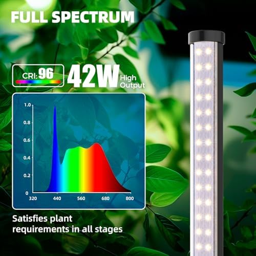 Barrina T10 Pro Vertical Grow Light, 42W, 5000K Full Spectrum, 4FT to 5.6FT