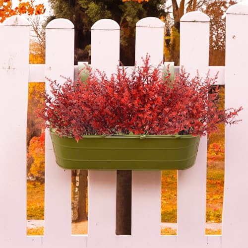 RECUTMS Fake Fall Outdoor Flowers Artificial Lavender Plants,Autumn Decor