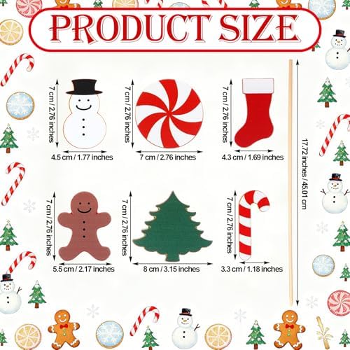 6 Pcs Wooden Christmas Garden Stakes Yard Plant Decoration