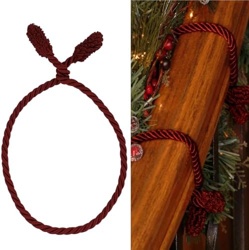 Haute Decor Decorative Twist Ties 6 Pack 16 inch (Burgundy) - Hang Garland, Lights, Decorations