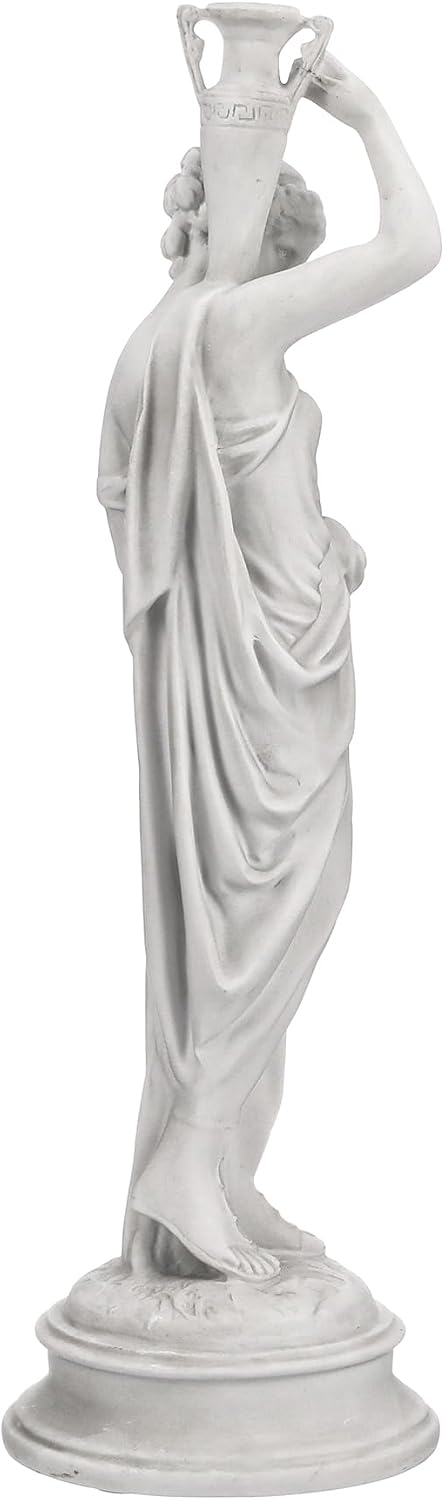 Design Toscano Dione the Divine Greek Water Woman Indoor/Outdoor Garden Statue, Medium, 22 inches tall, Cast Stone