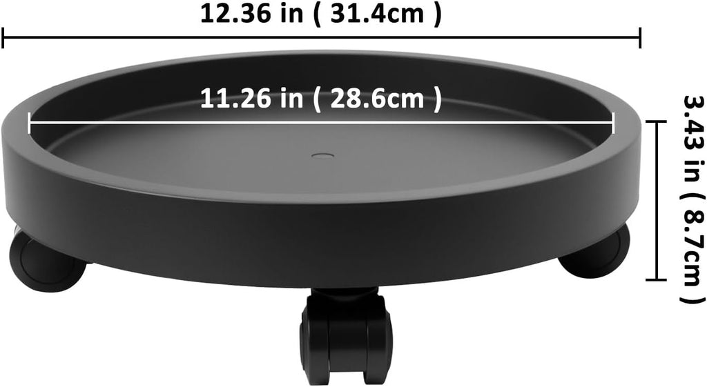 2Pack 12.4'' Plant Caddy with Wheels, Plant Stand Dolly for Heavy Planter,Wheeled Planter Saucer Tray,Rolling plant