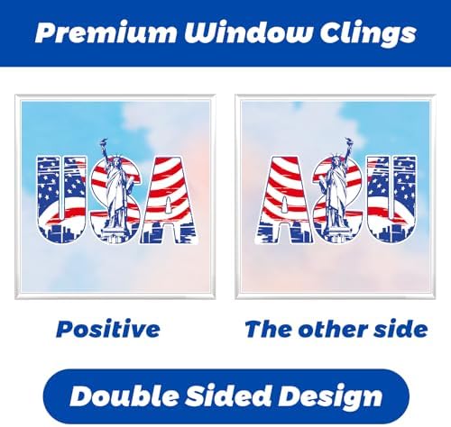9 Sheets 250 Anniversary USA Stickers, 4th of July Window Clings, Heart Shape Patriotic Window Decals Happy 4th of July Windows Decorations for Independence Day Party