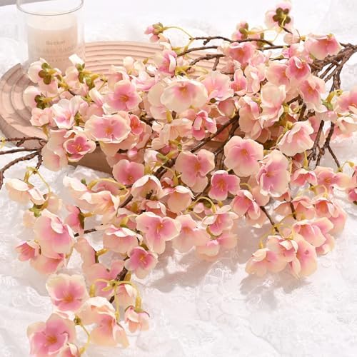 40'' Cherry Blossom Branches, 4 Pcs Faux Cherry Blossom Tree Stems Decor