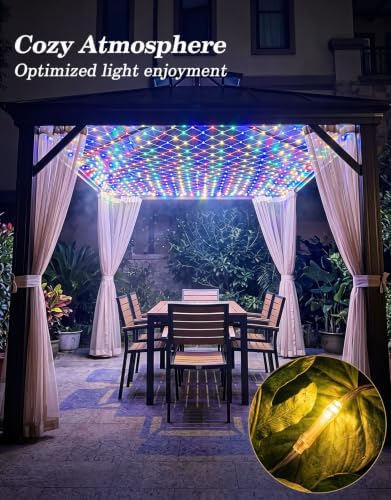 13x13FT Christmas Net Lights Outdoor Plug in with 8 Modes