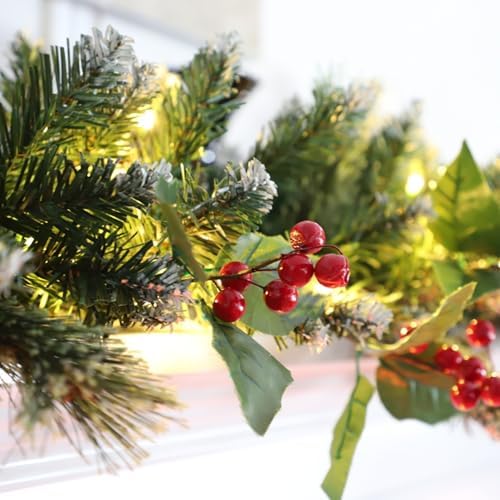 HipTree 9FT Christmas Garland with Lights for Mantel with Timer