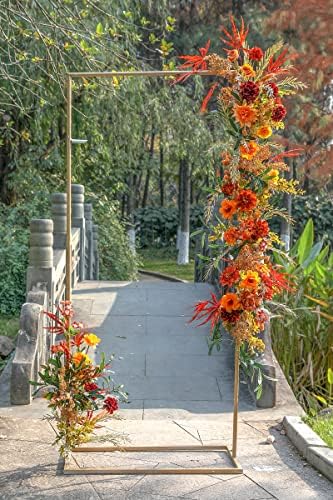 Artificial Flowers 25pcs Real Looking Red Silk Fake Flowers Combo with Stems for DIY Wedding Bouquets Bridal Shower Centerpieces Party Decorations (Orange)