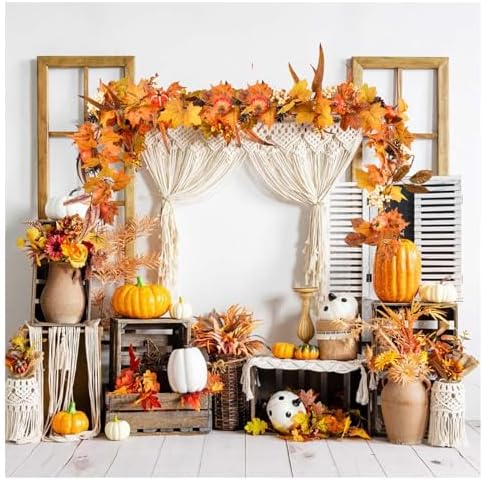 DearHouse Fall Maple Leaves, 6ft Artificial Autumn Foliage Thanksgiving Decor for Home, Wedding, Fireplace, Party, Christmas (Yellow&Brown)