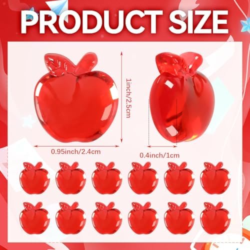 120pcs Red Apple Decor Acrylic Crystals Gems for Vase Filler
