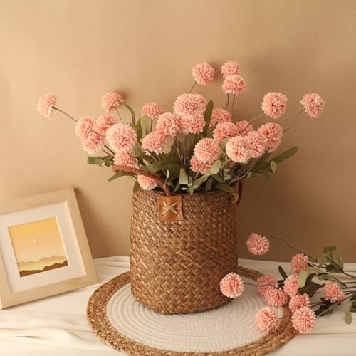 Laelfe 5pcs Dandelion Artificial Flowers Bridal Bouquet Wedding Home Party Decor
