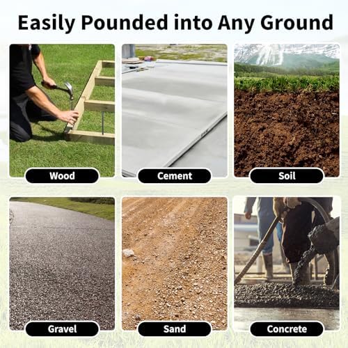 Besitu 24 Inches Straight Rebar Stakes(20-Pack), 1/2" Diameter Steel Metal Stakes for Garden with Chisel Point End Heavy Duty Ground Anchors for Landscape, Concrete Form, Camping & Trapping Black