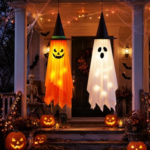 Halloween Decorations Outdoor - 4ft Pre-Installed Hanging Decor 2 Pack
