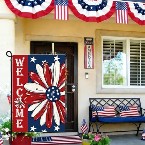 4th of July Garden Flag 12x18 Inch Double Sided