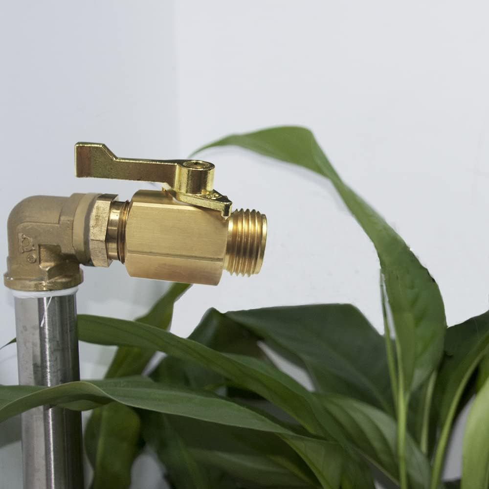 Super Heavy Duty 3/4" Brass Shut Off Valve Garden Hose Shut Off Valve Garden Hose Connector 2 PCS