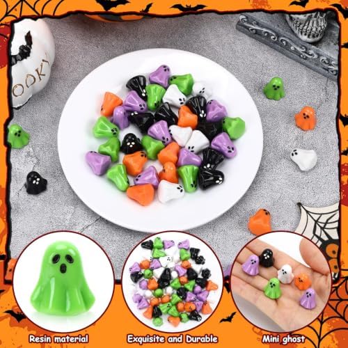 60Pcs Halloween Mini Resin Ghosts Figurines Little Ghost Bulk