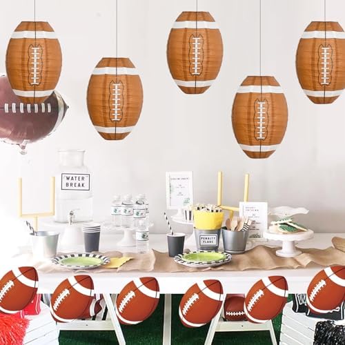 BEISHIDA 12 Inch Football Paper Lanterns 6 Packs Hanging Round Chinese Lantern