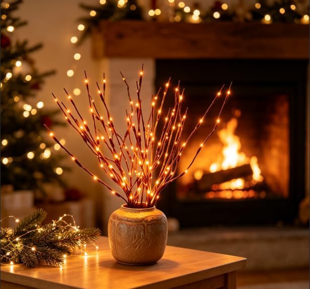 2 Pack LED Lighted Branches Battery Operated Branch Lights Vase Filler