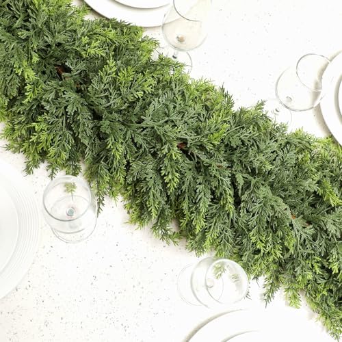 Waydress 2 Pcs 9 ft Christmas Artificial Cedar Garland Realistic