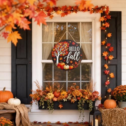 Fall Decorations Outdoor Welcome Sign for Front Door Halloween Sign