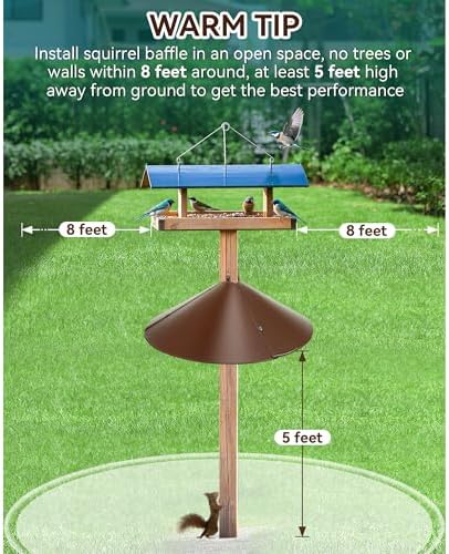 Qualirey 21.5" Metal Squirrel Proof Baffle, for 4 x 4 Posts,Brown,1 Pack