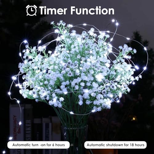 2 Pack Fairy Lights Battery Operated 16 FT 50 LED String Lights Cool White