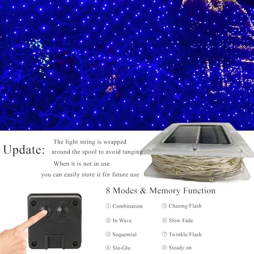 Joomer Solar Fairy Lights, 2-Pack Total 80FT 240LED String Lights, Blue