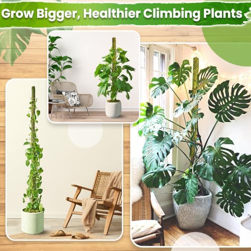 DUSPRO 4 Pack 22" Black Stackable Mesh Moss Pole for Plants
