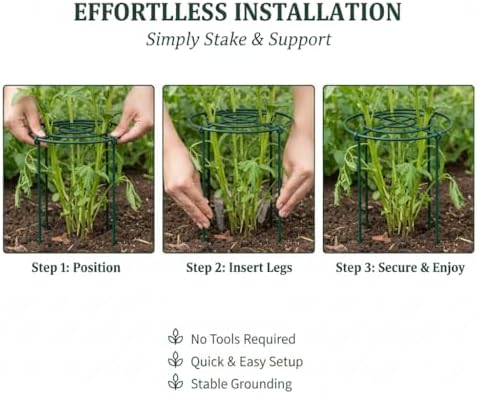DAYUMKOU 8 Pack Peony Cages and Supports, 11.5" D x 16" H