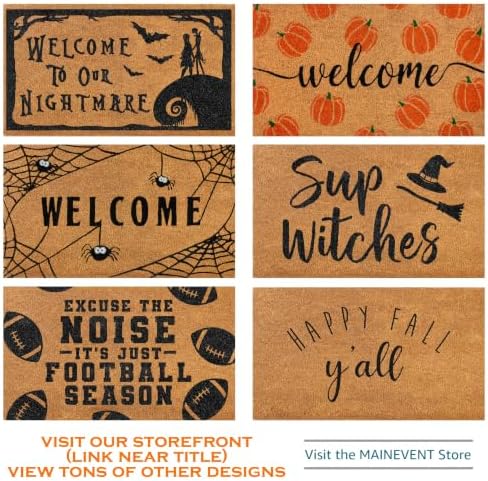 Pumpkin Door Mat 30x17 Inch, Fall Welcome Mat Coir, Halloween Doormat