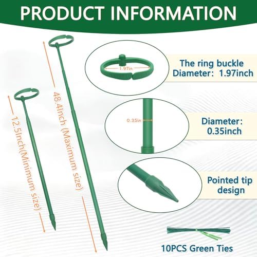 Telescoping Monstera Plant Stakes, 12.5-48.4IN Indoor Plant Support- 5Pack