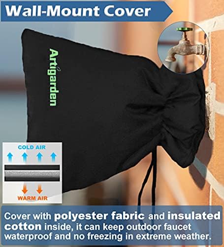 Artigarden Upgraded Outdoor Faucet Cover Socks for Winter Freeze Protection