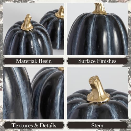 DN DECONATION Fall Pumpkin Decor, Halloween Pumpkins Decorations for Home