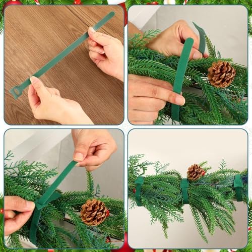 100 Pcs Christmas Garland Ties15.75Inch Adjustable Garland Twist Ties Green