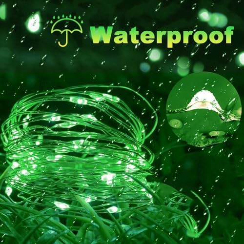 Lomotech Solar Fairy Lights Outdoor, 2 Pack Total 66ft 200 LED,Green