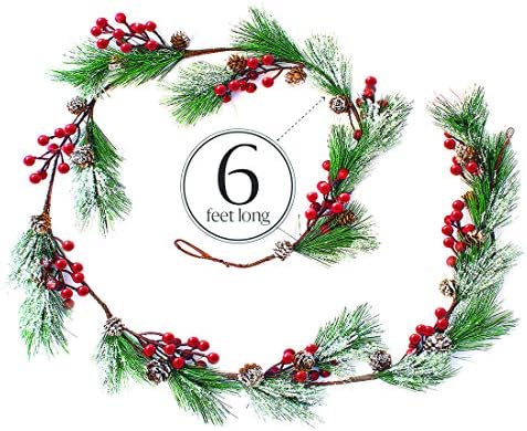 Xmas Garland Christmas Red Berry Garland Winter Holiday Mantle Decorations