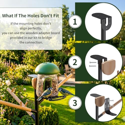 LONA 105 Inch Bird Feeder Pole for Outdoor, Squirrel Proof, 5-Prong Base