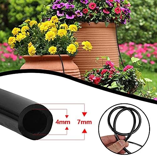 Hourleey Blank 200 FT Distribution Tubing Irrigation Drip Hose, 1/4 Inch Drip Line