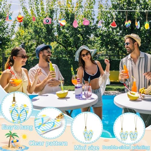36Pcs Summer Tree Ornaments, Hawaiian Tree Ornaments for Party