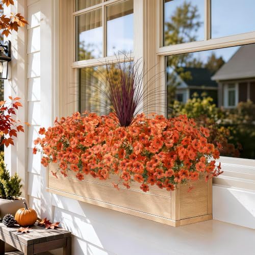 INSPRING Fall Artificial Mums for Outdoors 12 Pcs, UV Resistant Fall Flower