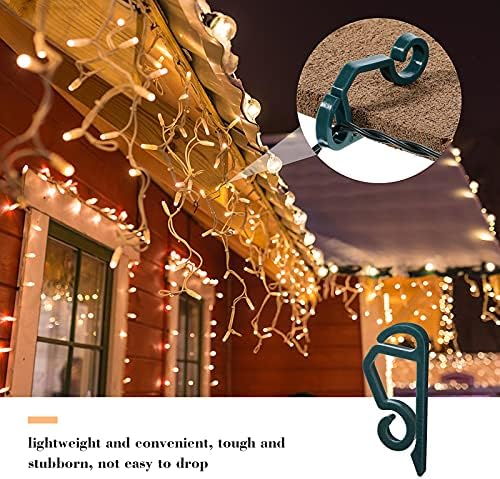 Marsui 180 Pieces Christmas Light Clips Outdoor Gutter Hooks,Green