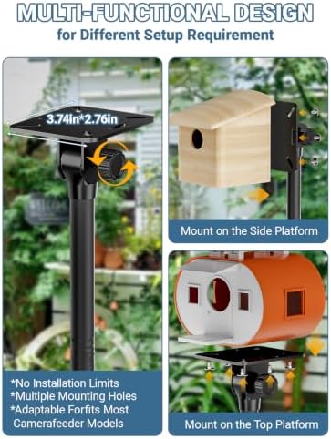 107 Inch Bird Feeder Pole, Heavy Duty 1-Inch Stainless Steel Stand