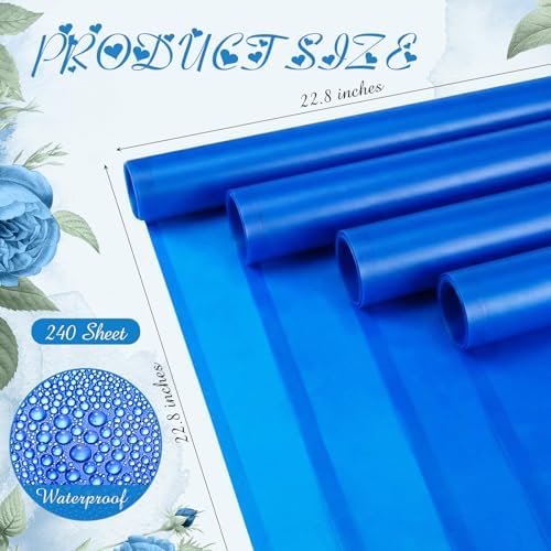 Ctosree 240Sheets Flower Wrapping Paper,Waterproof Korean Bouquet Wrap 23in