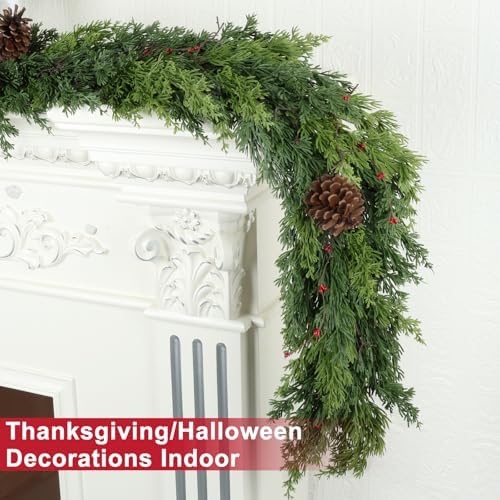 6 Ft Real Touch Christmas Garlands Thick Soft Bendable Pine Cedar Garland