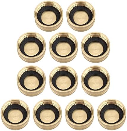 12PCS 3/4" Garden Hose Cap Garden Hose Connector Brass Cap