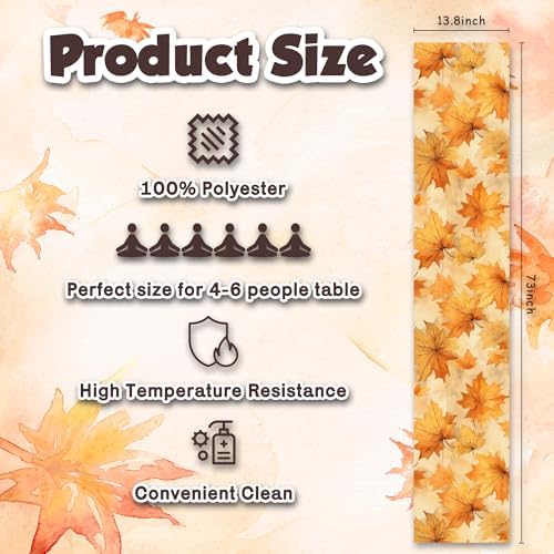 Fall Decor - Autumn Maple Leaf Table Runner for Thanksgiving Decorations