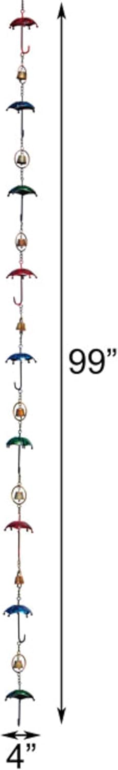 BestNest Set of 2 Ancient Graffiti Umbrella and Bell Multicolored Rain